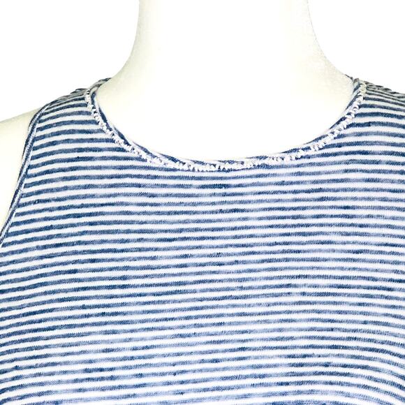 Vineyard Vines Blue White Striped 100% Linen Nautical Racerback Dress XS - Picture 4 of 6